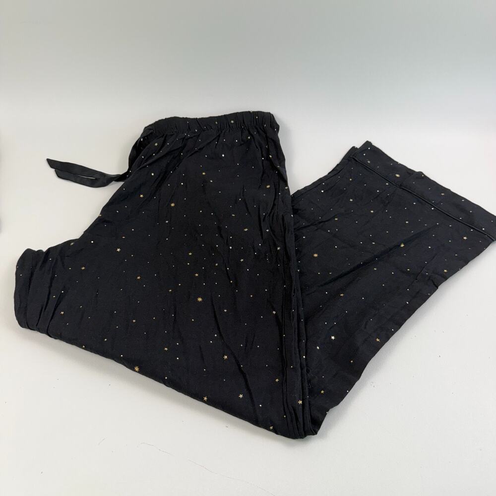 Victoria's Secret Cotton Lounge Drawstring PJ Pants w/Pockets Black XL NWT